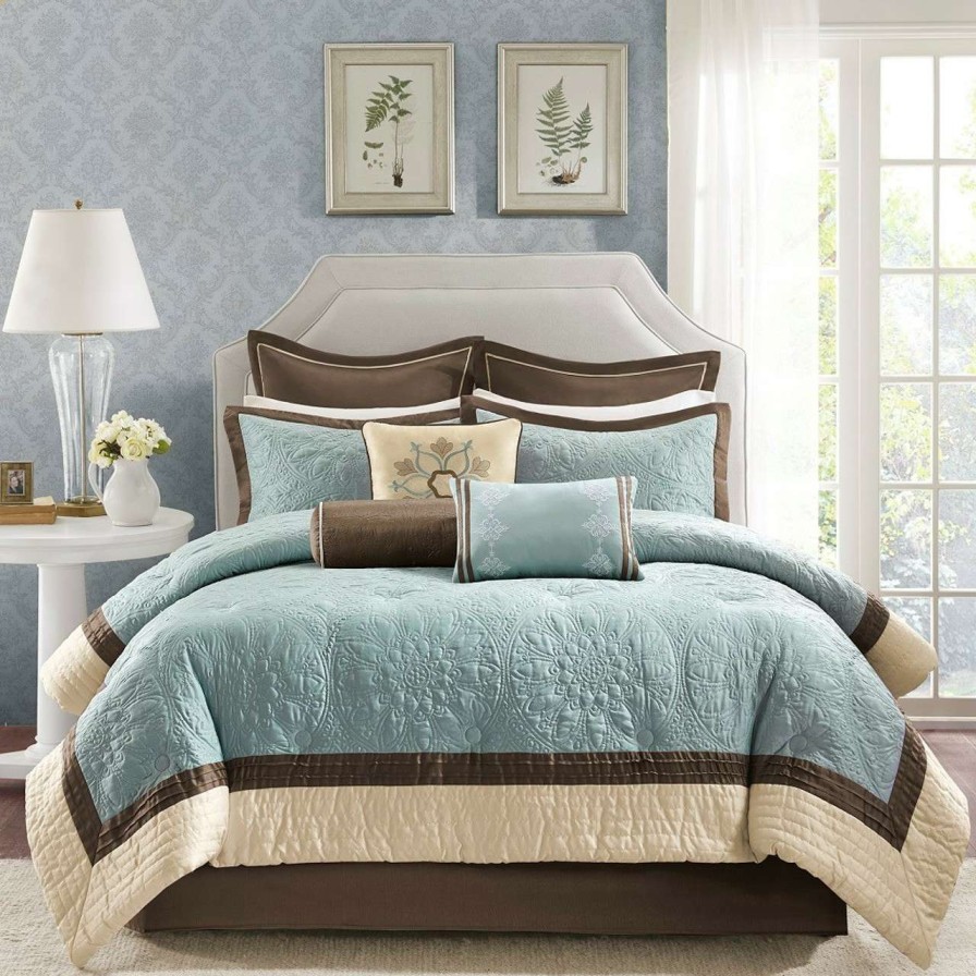 Bedding * | Madison Park Essentials Juliana 9 Piece Charmeuse Comforter Set