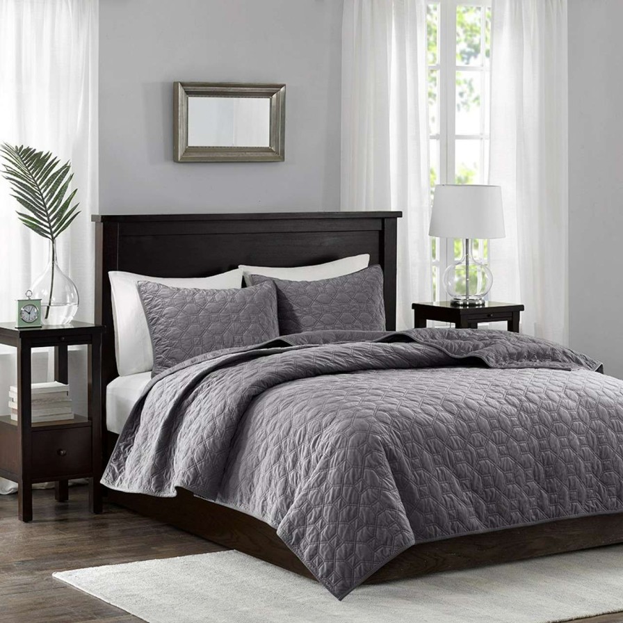 Bedding * | Madison Park Harper Faux Velvet Reversible 3 Piece Coverlet Set