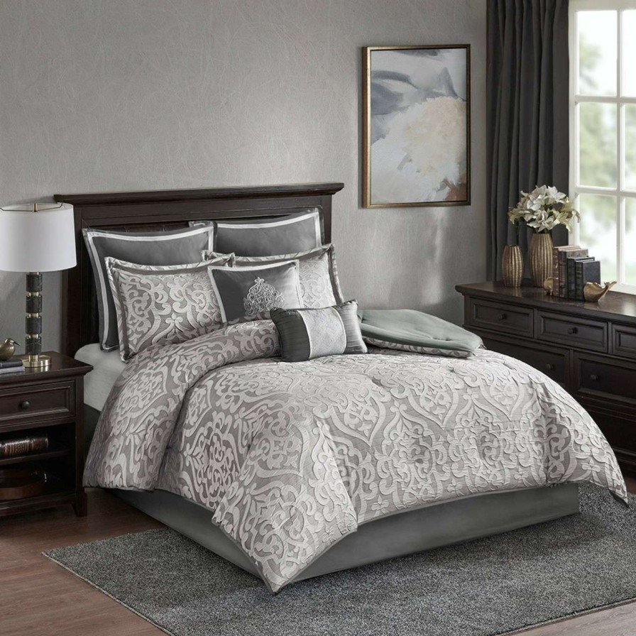 Bedding * | Madison Park Odette 8 Piece Jacquard Comforter Set