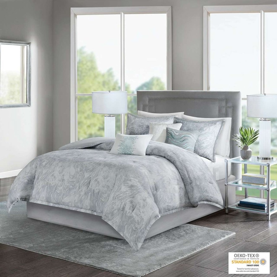 Bedding * | Madison Park Emory 7 Piece Cotton Sateen Comforter Set