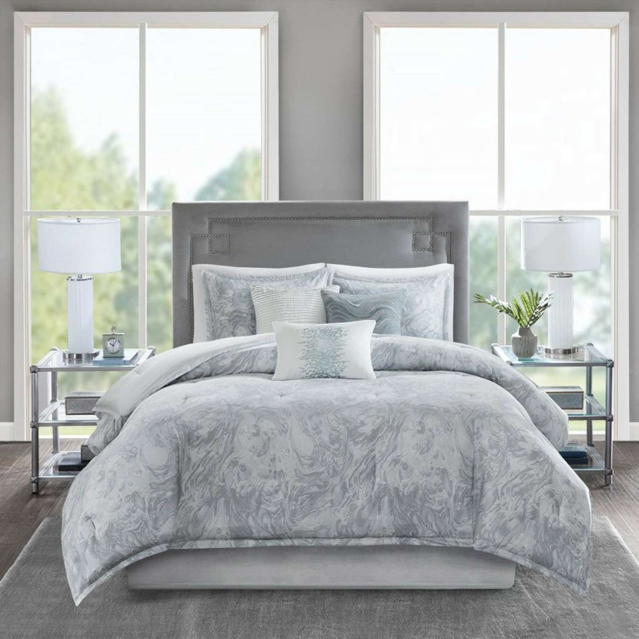 Bedding * | Madison Park Emory 7 Piece Cotton Sateen Comforter Set