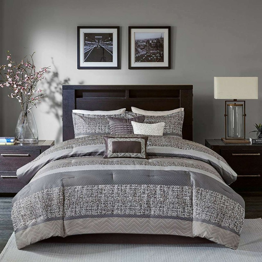 Bedding * | Madison Park Rhapsody 7 Piece Jacquard Comforter Set