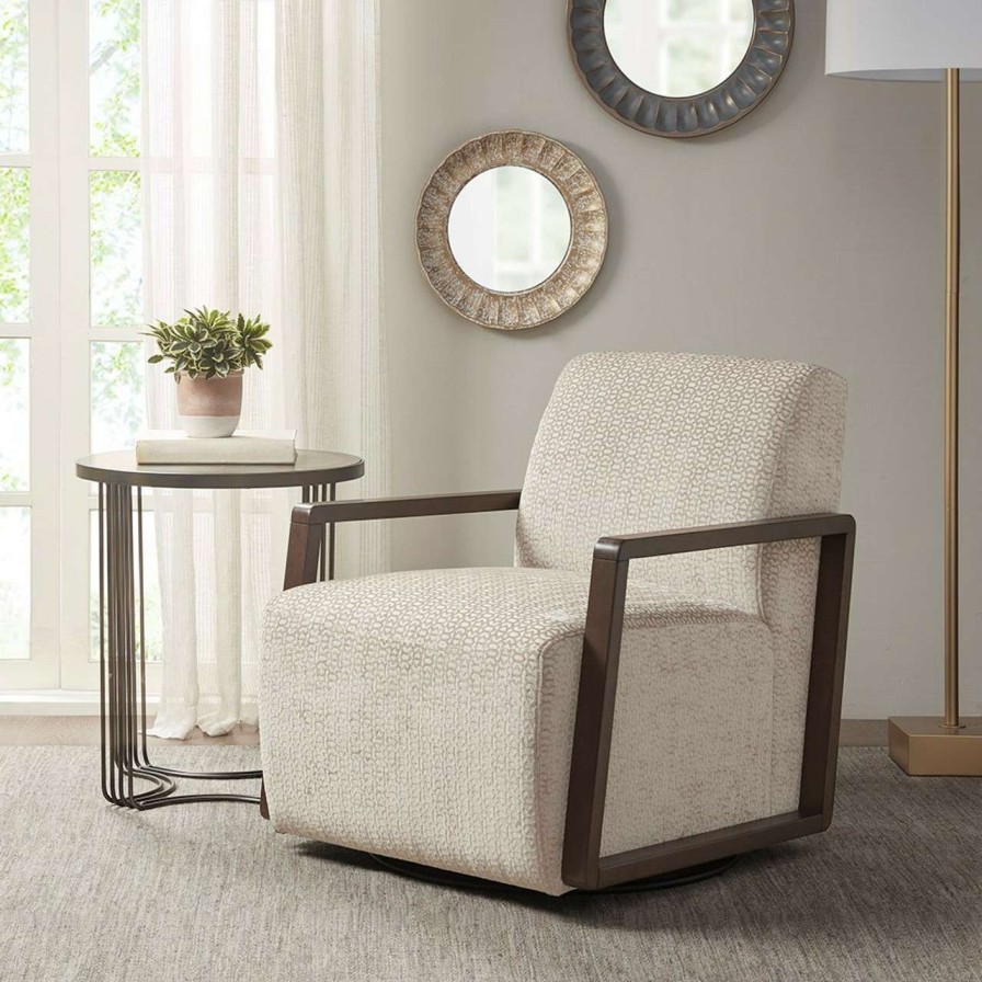 Chairs * | Madison Park Reed Swivel Chair