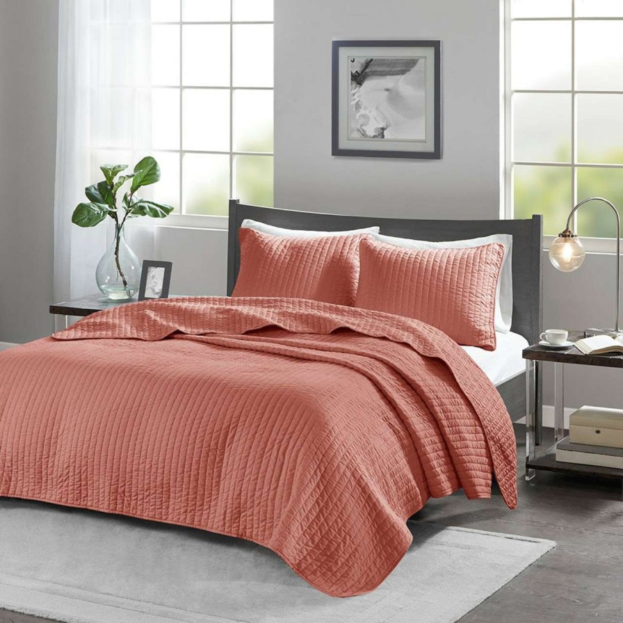 Bedding * | Madison Park Keaton Reversible Coverlet Set