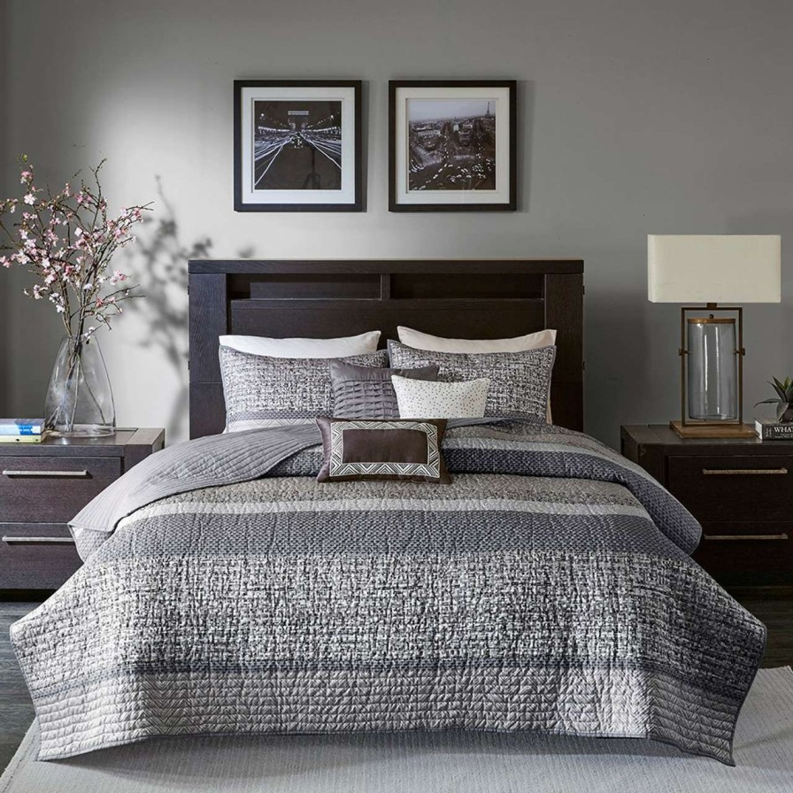 Bedding * | Madison Park Rhapsody 6 Piece Reversible Jacquard Coverlet Set