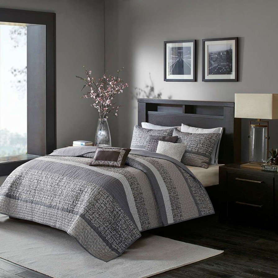 Bedding * | Madison Park Rhapsody 6 Piece Reversible Jacquard Coverlet Set