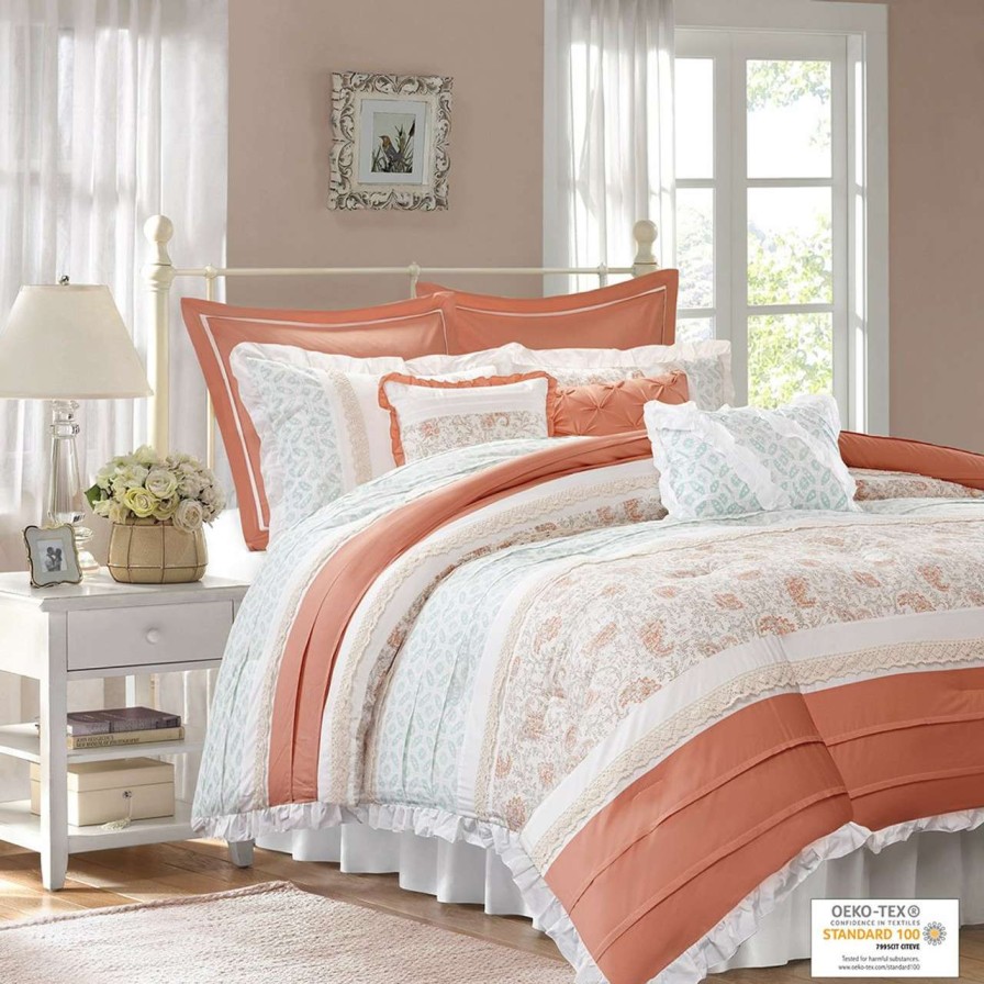 Bedding * | Madison Park Dawn 9 Piece Cotton Percale Comforter Set