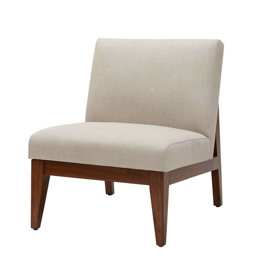 Chairs * | Madison Park Kari Slant Back Wood Accent Chair