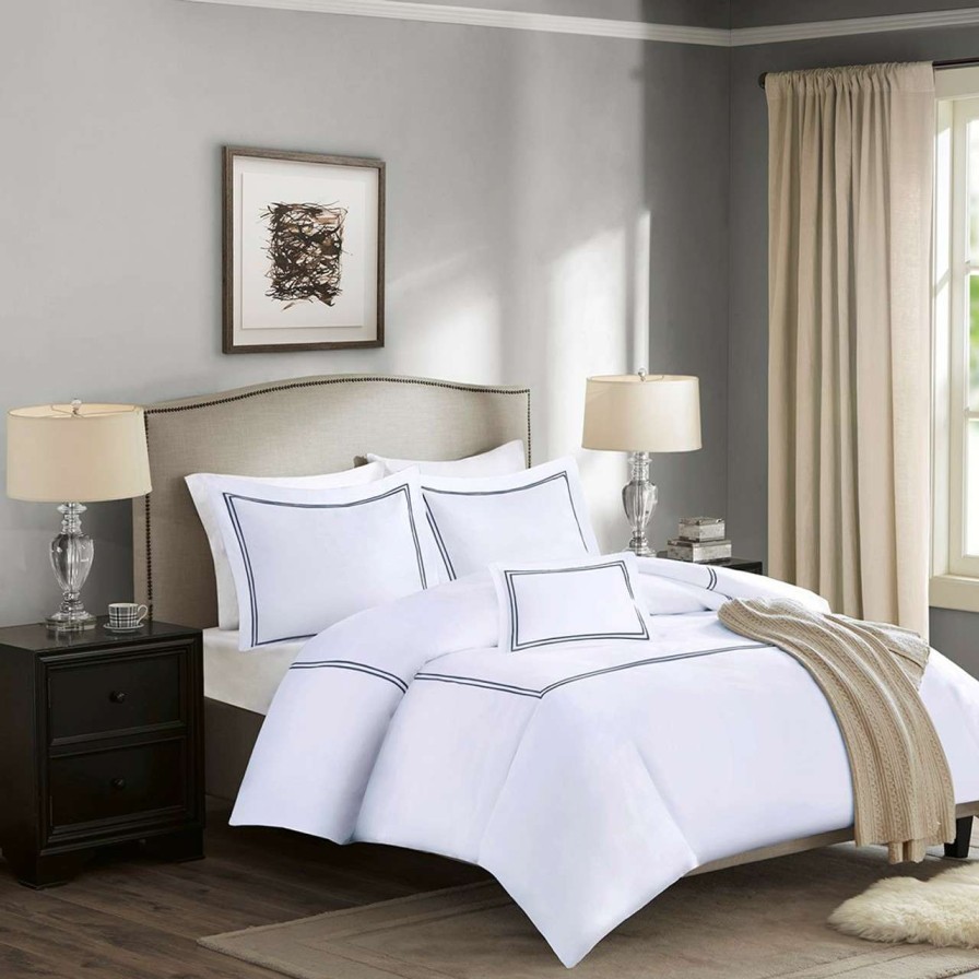 Bedding * | Madison Park Signature Luxury Collection 1000 Tc Embroidered Cotton Sateen 5 Pc Comforter Set