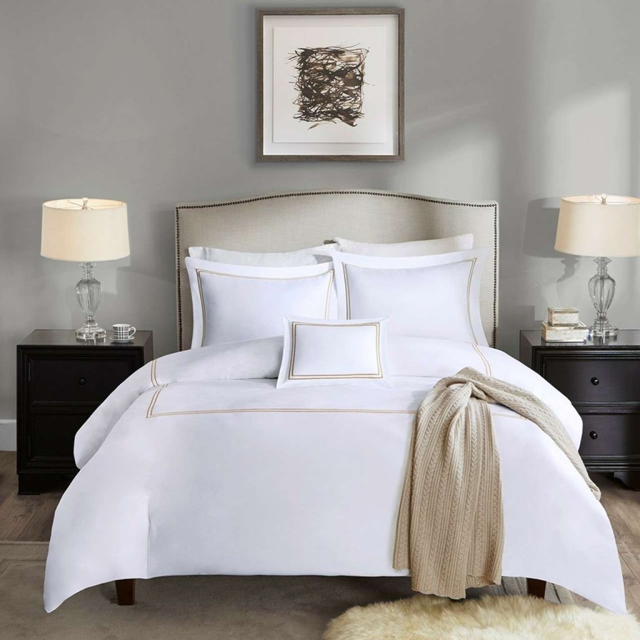 Bedding * | Madison Park Signature Luxury Collection 1000 Tc Embroidered Cotton Sateen 5 Pc Comforter Set