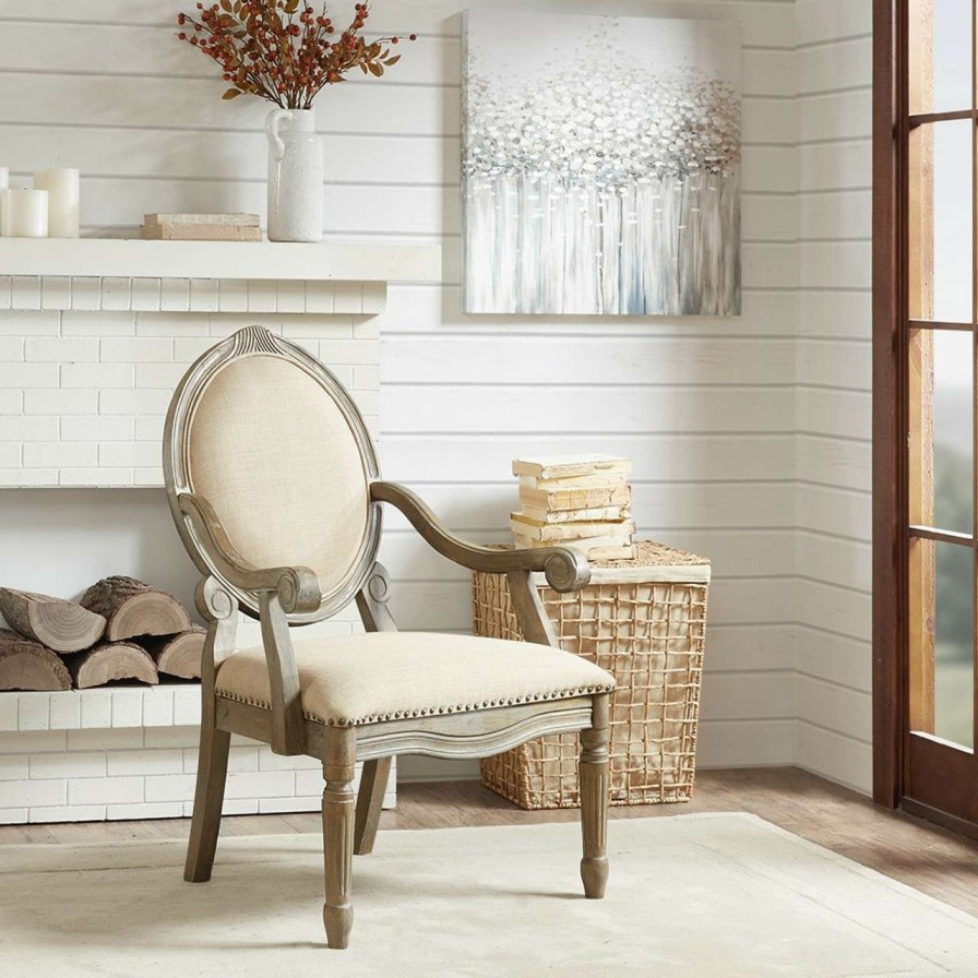 Chairs * | Madison Park Brentwood Exposed Wood Arm Chair