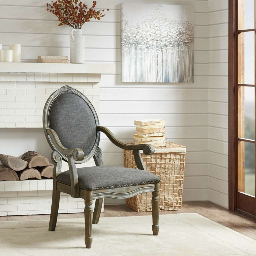 Chairs * | Madison Park Brentwood Exposed Wood Arm Chair