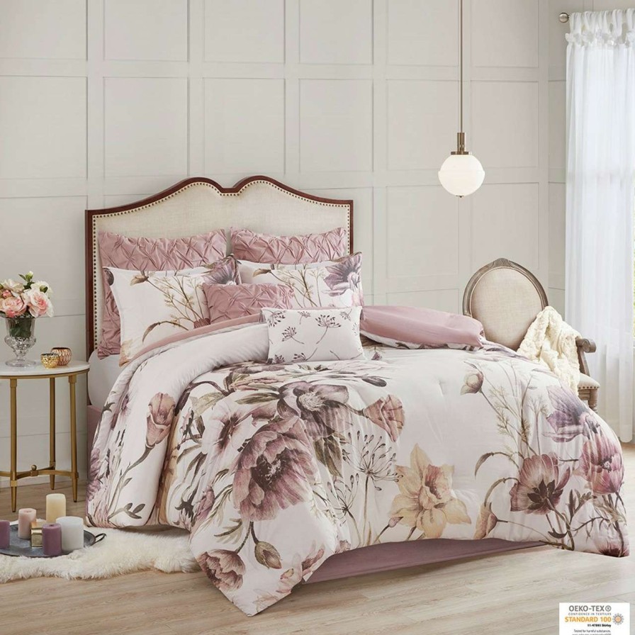 Bedding * | Madison Park Cassandra 8 Piece Cotton Printed Comforter Set