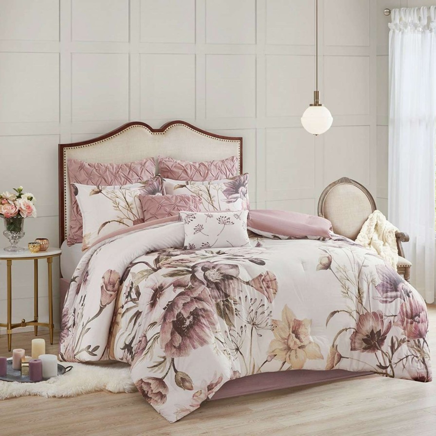 Bedding * | Madison Park Cassandra 8 Piece Cotton Printed Comforter Set