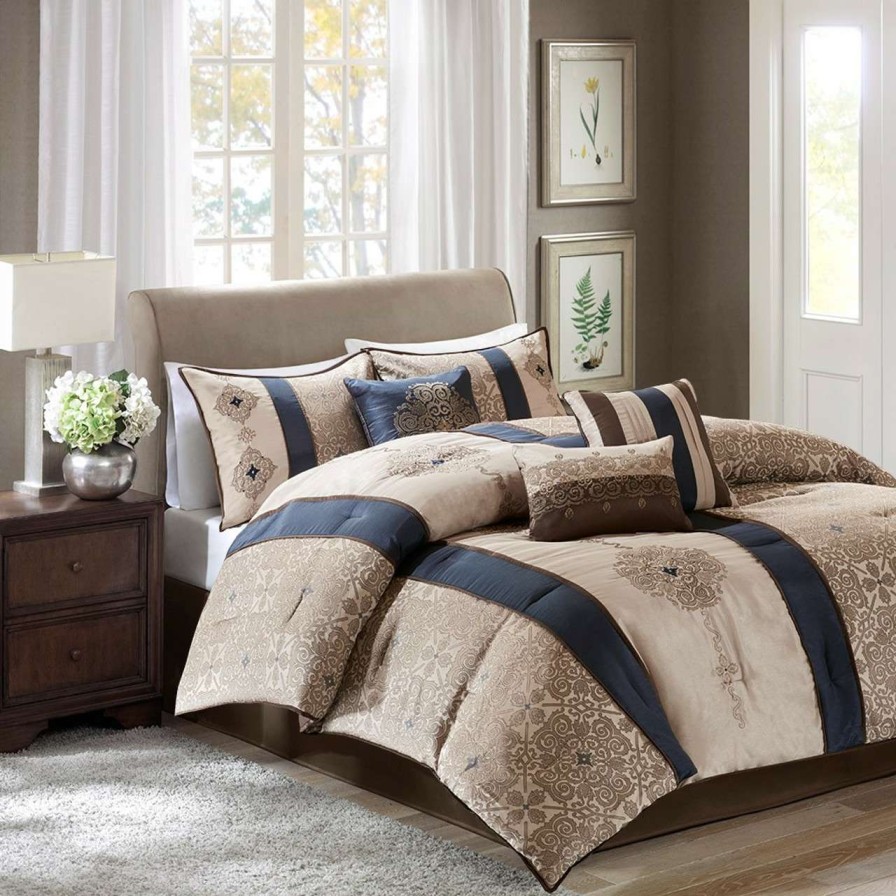 Bedding * | Madison Park Donovan 7 Piece Jacquard Comforter Set