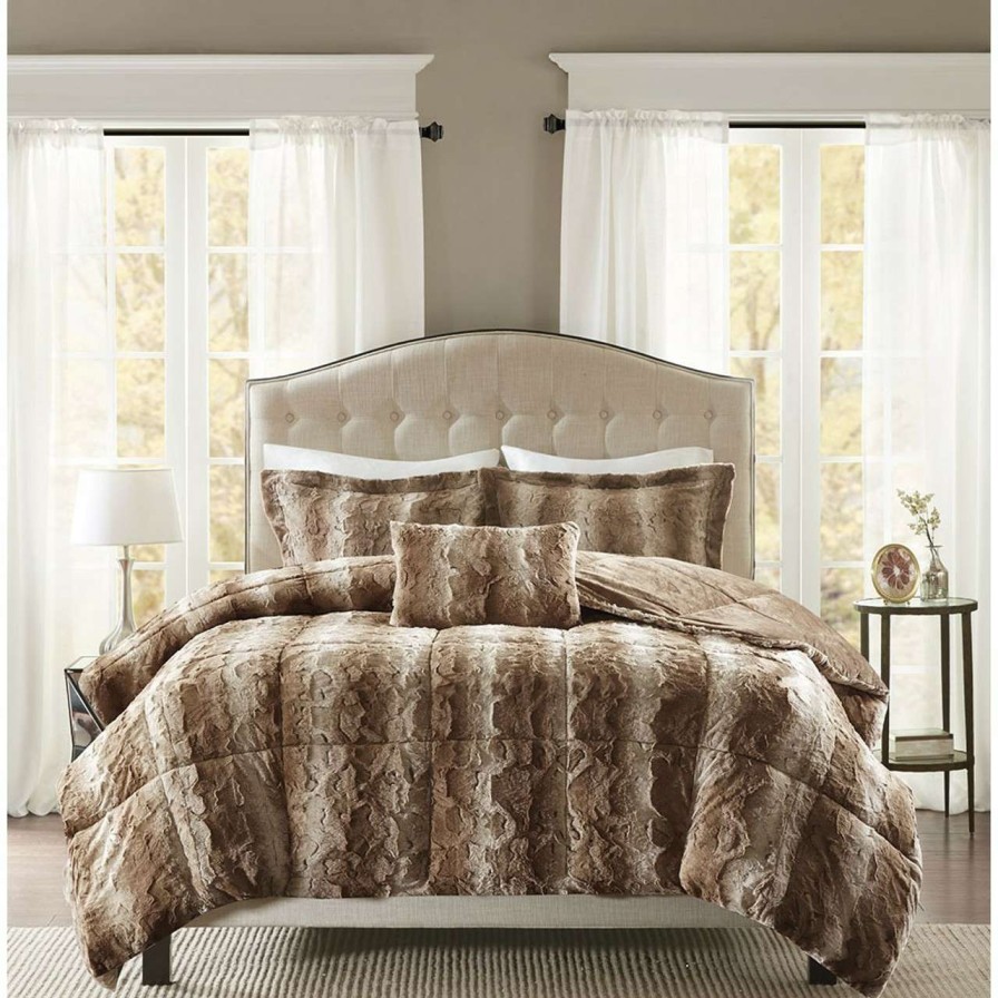 Bedding * | Madison Park Zuri Faux Fur Comforter Set