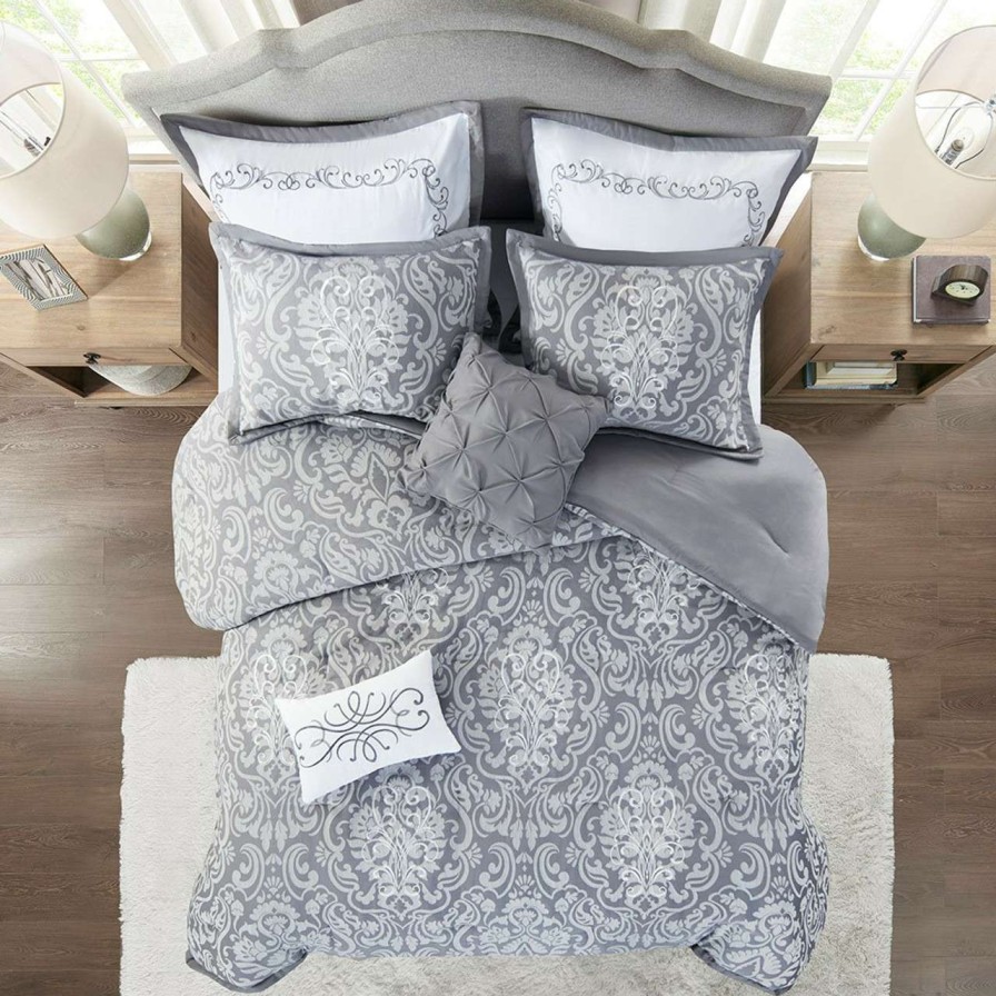 Bedding * | Madison Park Flourish 8 Piece Jacquard Comforter Set