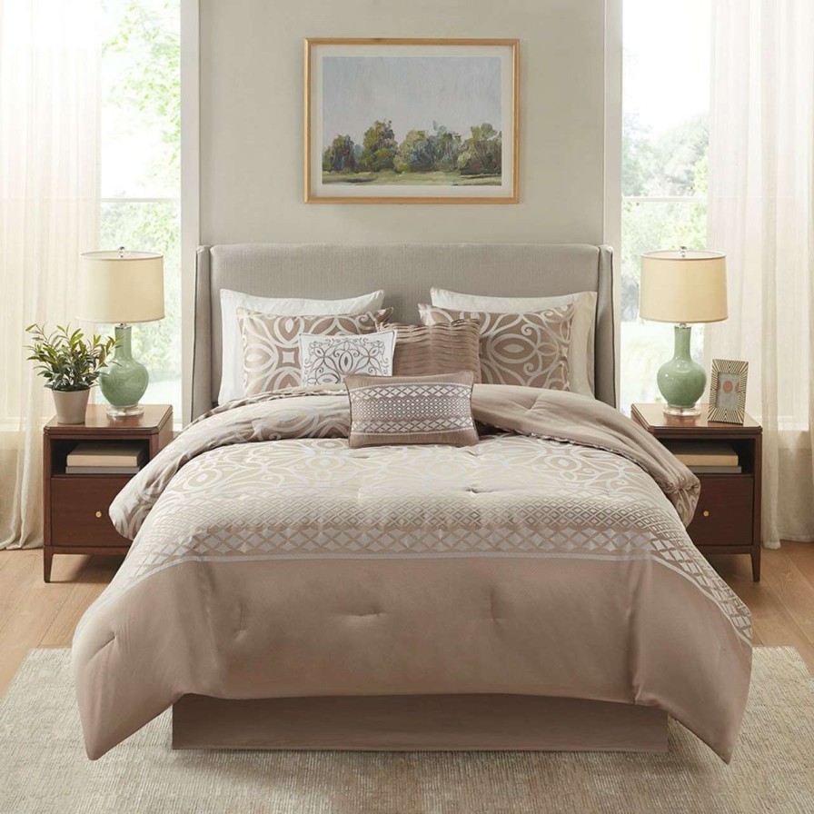 Bedding * | Madison Park Carina 7 Piece Jacquard Comforter Set