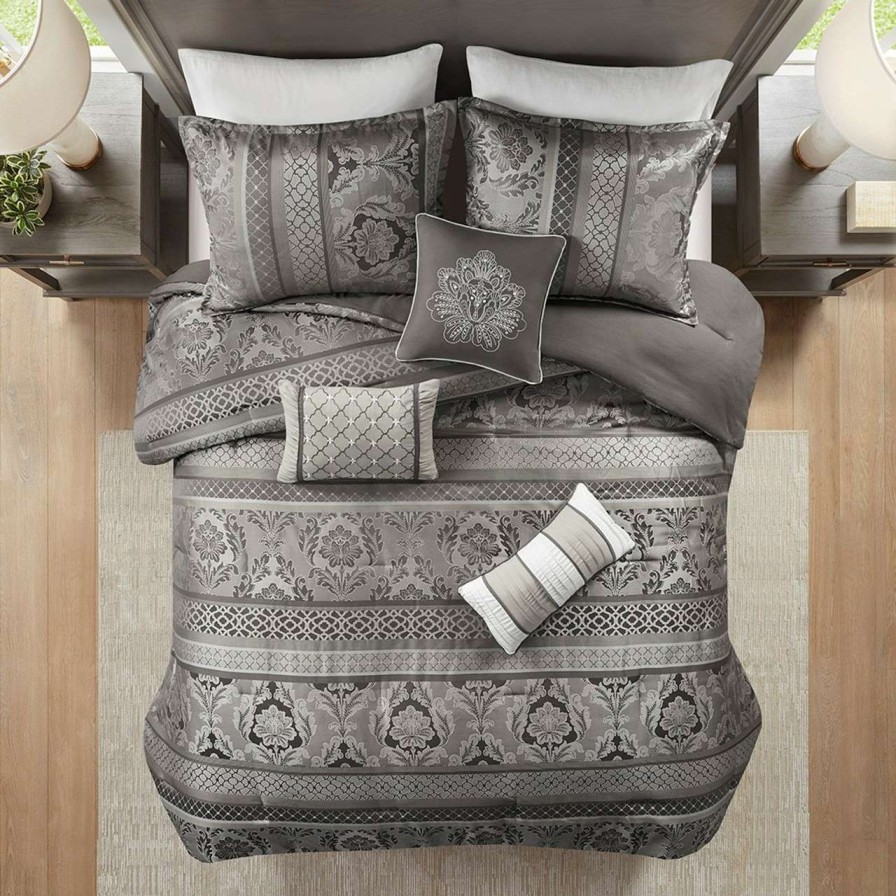 Bedding * | Madison Park Bellagio 7 Piece Jacquard Comforter Set