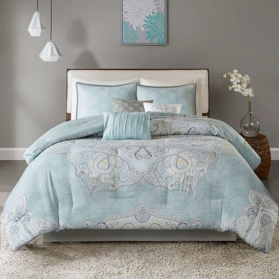 Bedding * | Madison Park Lucinda 7 Piece Reversible Cotton Sateen Comforter Set