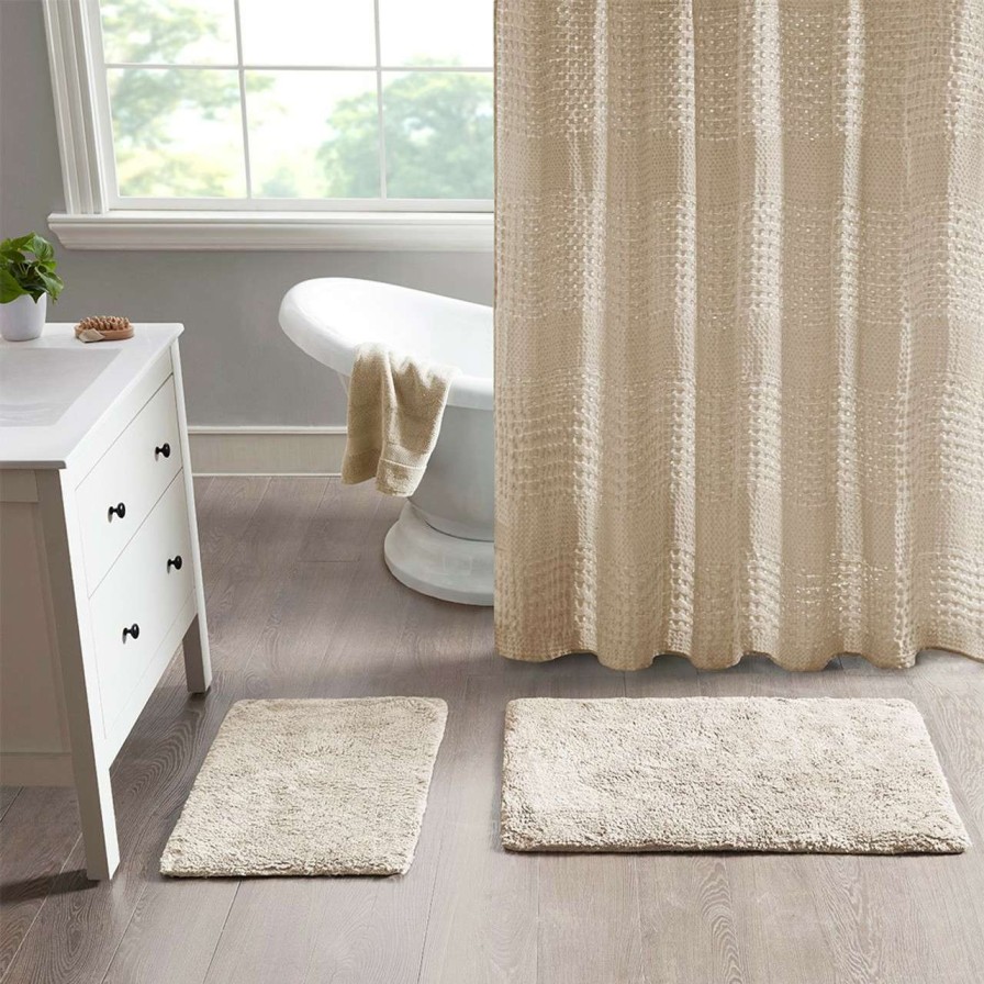 Home Decor * | Madison Park Signature Ritzy 100% Cotton Solid Tufted 2 Piece Bath Rug Set