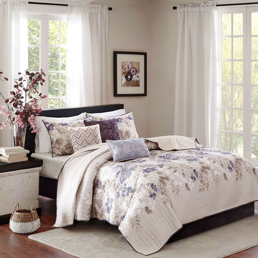 Bedding * | Madison Park Luna 6 Piece Reversible Coverlet Set