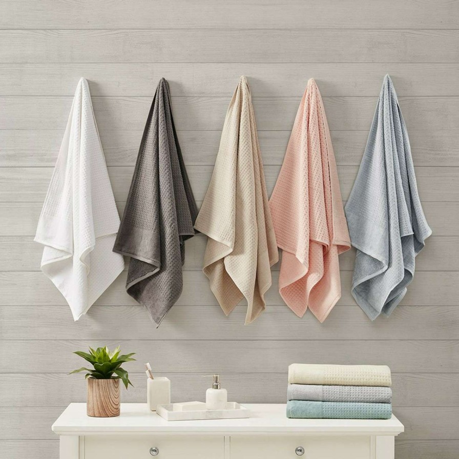 Home Decor * | Madison Park Signature 6 Piece Spa Waffle Cotton Jacquard Towels Set