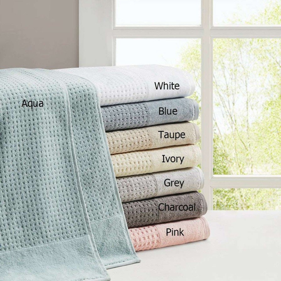 Home Decor * | Madison Park Signature 6 Piece Spa Waffle Cotton Jacquard Towels Set