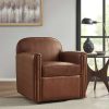 Chairs * | Madison Park Archer Faux Leather 360 Degree Swivel Arm Chair Brown