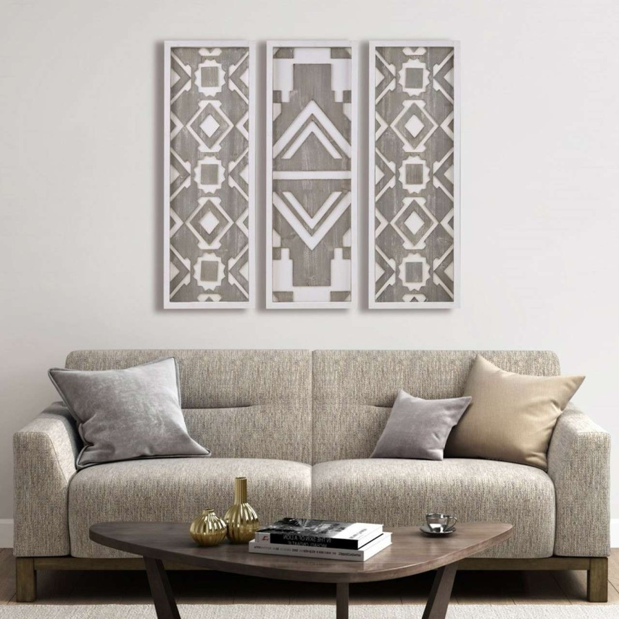 Home Decor * | Madison Park Mandal Printed Wood Wall Decor Set Of 3