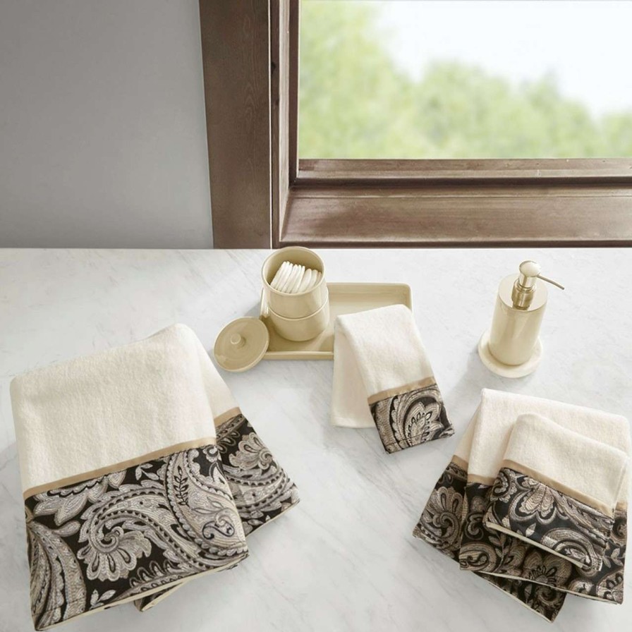 Home Decor * | Madison Park Aubrey 6 Piece Jacquard Towel Set