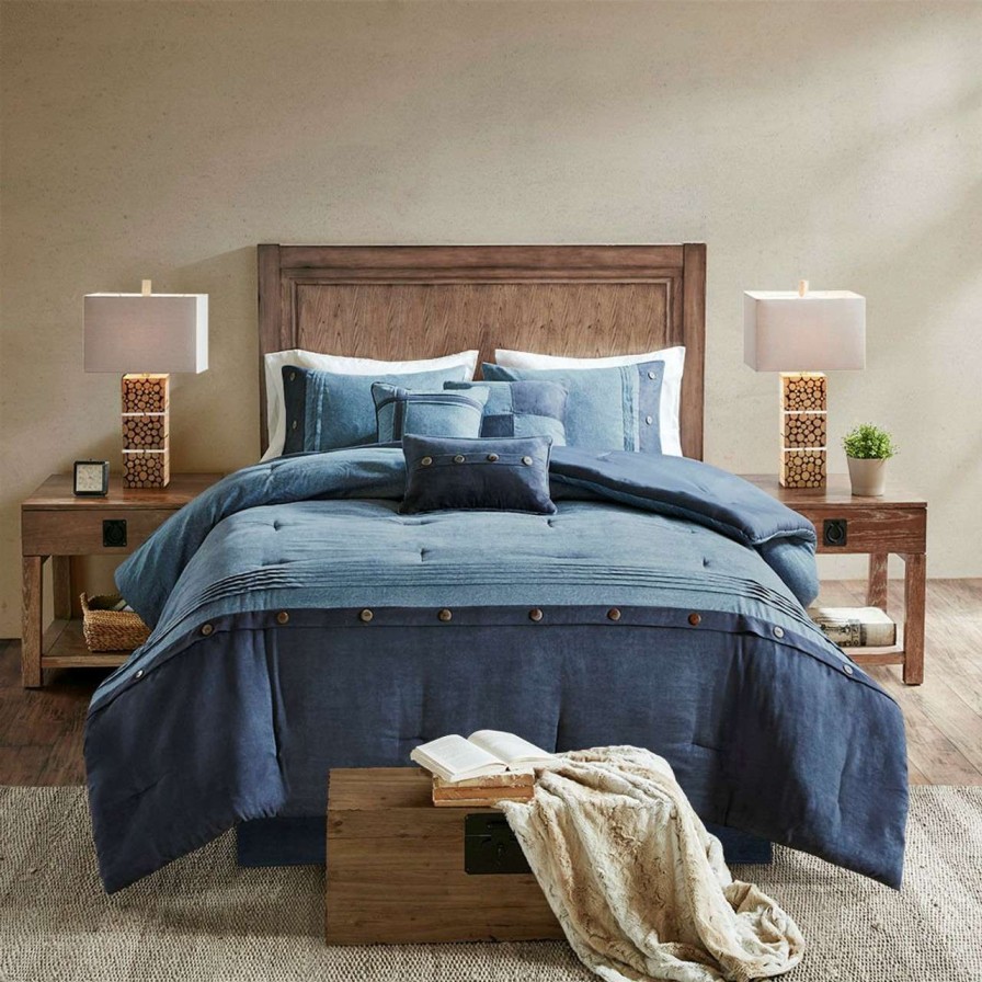 Bedding * | Madison Park Boone 7 Piece Faux Suede Comforter Set